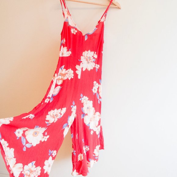 Red Floral Jumpsuit - Picture 1 of 7